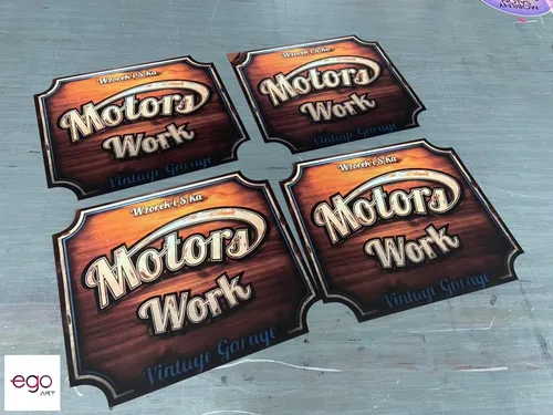 Magnesy reklamowe Motors Work w ozdobnym kształcie
