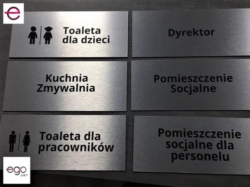 Tabliczki toalet, kuchni i pomieszczeń socjalnych