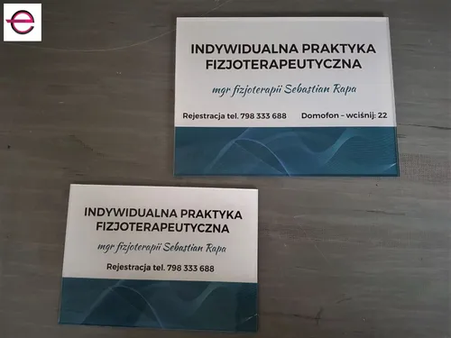 Tabliczki gabinetu fizjoterapeutycznego z nadrukiem