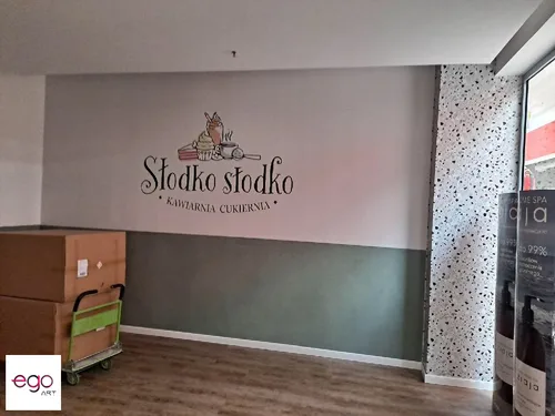 Fototapeta z logo cukiernia