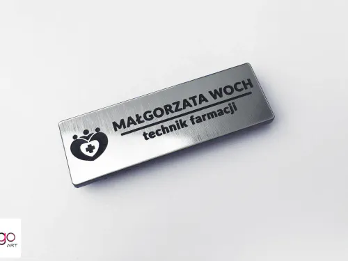 Identyfikator srebrny szczotkowany