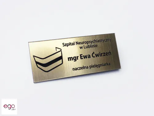 Identyfikator zloty szczotkowany