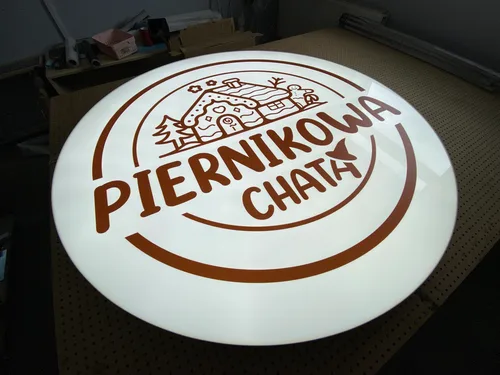 Okrągły kaseton Piernikowa Chatka z białym licem