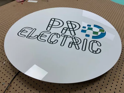 Okrągły kaseton PR Electric — widok bez podświetlenia
