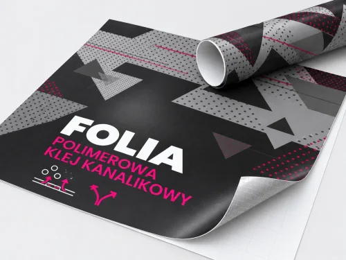 Folia polimerowa biała z klejem kanalikowym — wizualizacja