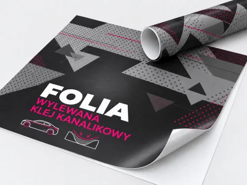 Folia wylewana z klejem kanalikowym — wizualizacja