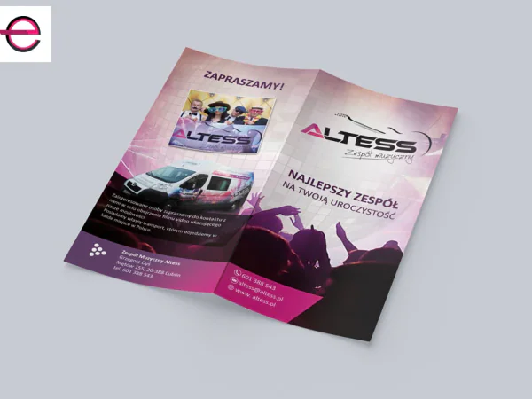 Ulotka reklamowa zespołu muzycznego Altess
