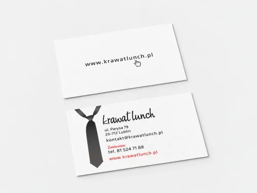 Proste białe wizytówki Krawat Lunch