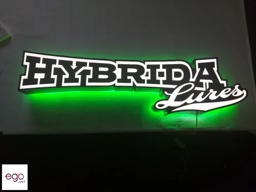 Logo Hybrida Lures z zielonym podświetleniem halo