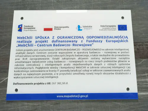 Tablica pamiątkowa unijna z plexi